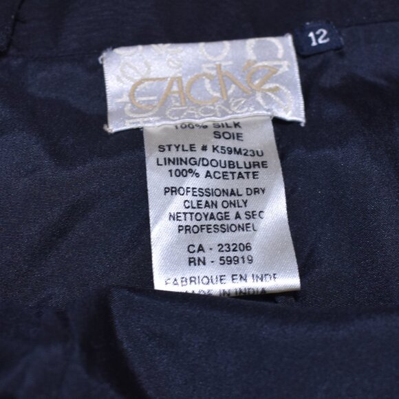 Cache Vintage Black Silk Beaded Maxi Skirt Sz 12 Formal Y2K Sparkly Chic - Picture 6 of 11